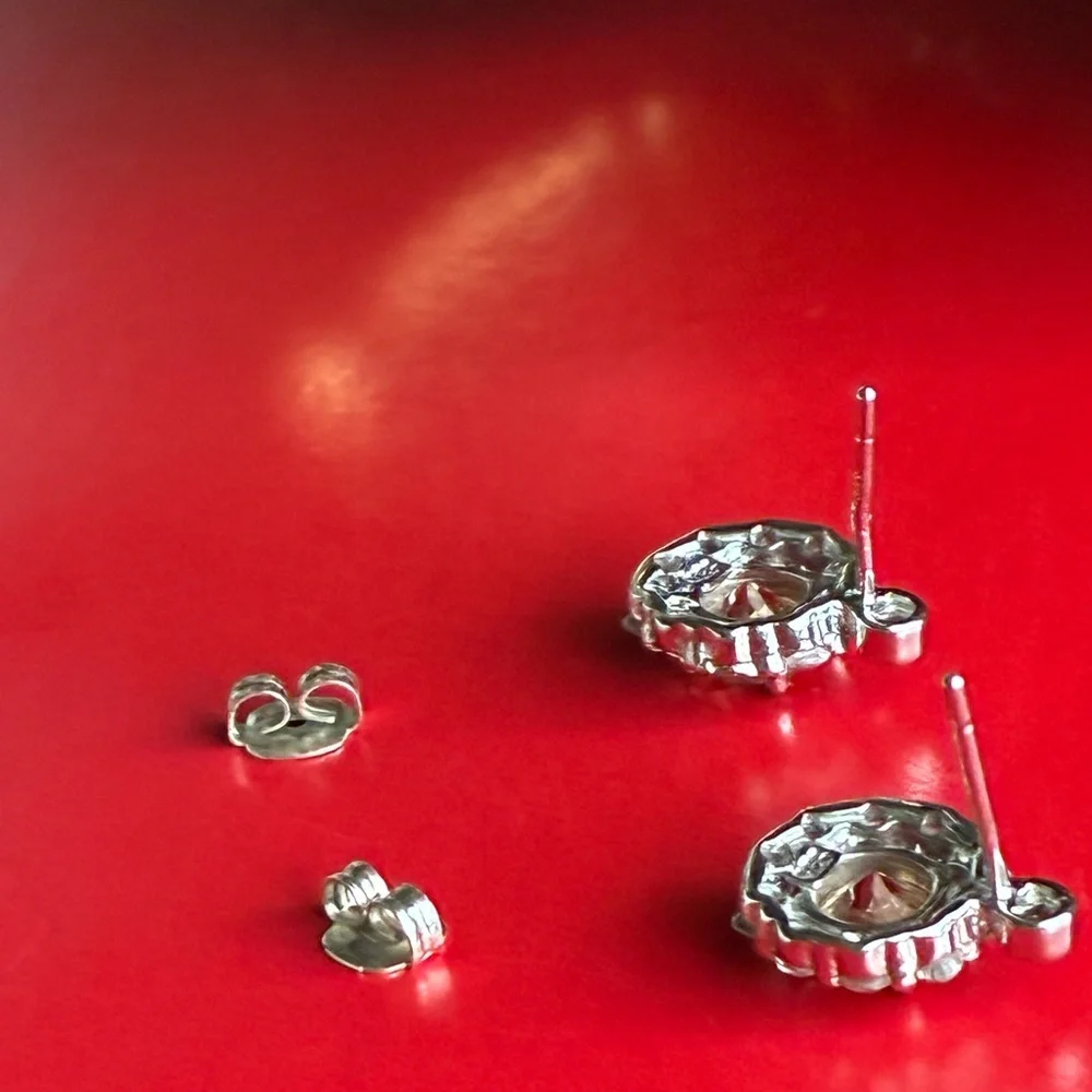 925 Silver Earrings,Elegant Silver and Gold Stud Earrings
